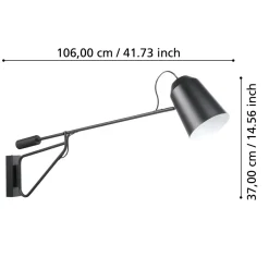 Seinävalaisin Eglo Loreto 1 28W 14x103x35cm musta/valkoinen
