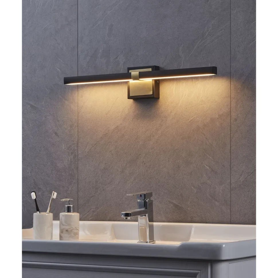 Seinävalaisin Eglo Peguera, 60cm, LED, 11W, IP44, musta/messinki