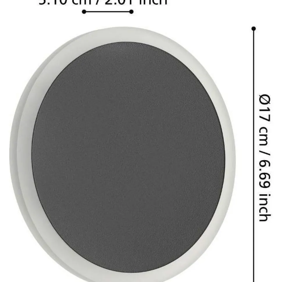 Seinävalaisin Eglo Talamello 1 LED Ø17cm musta/valkoinen