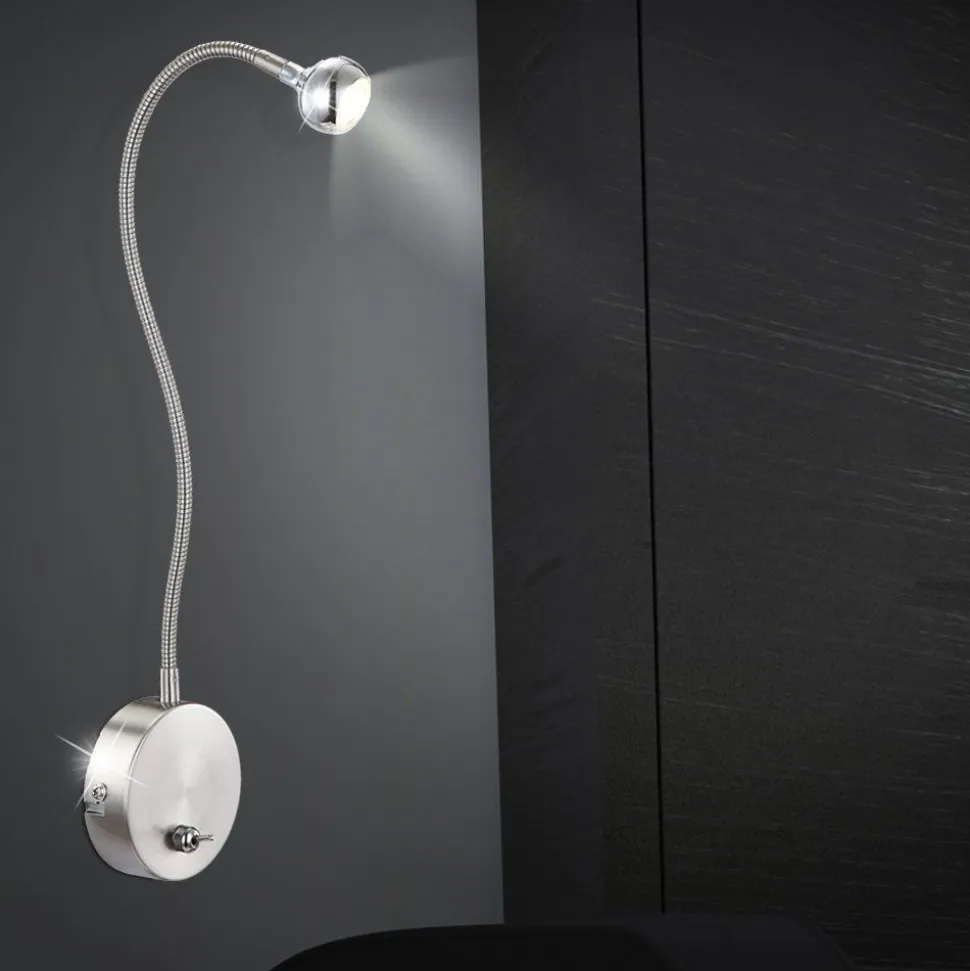 Seinävalaisin Globo Serpent LED 3 W IP20 520 mm metalli harjattu teräs