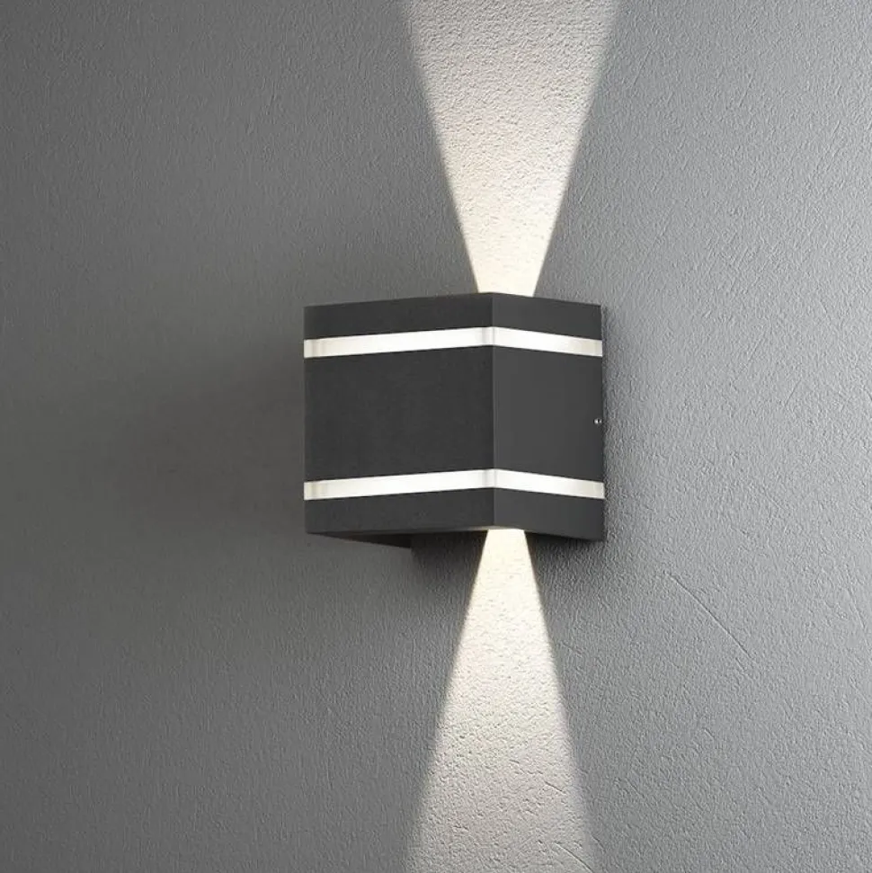 Seinävalaisin Konstsmide Cremona 7870-370 antrasiitti LED 2x3W