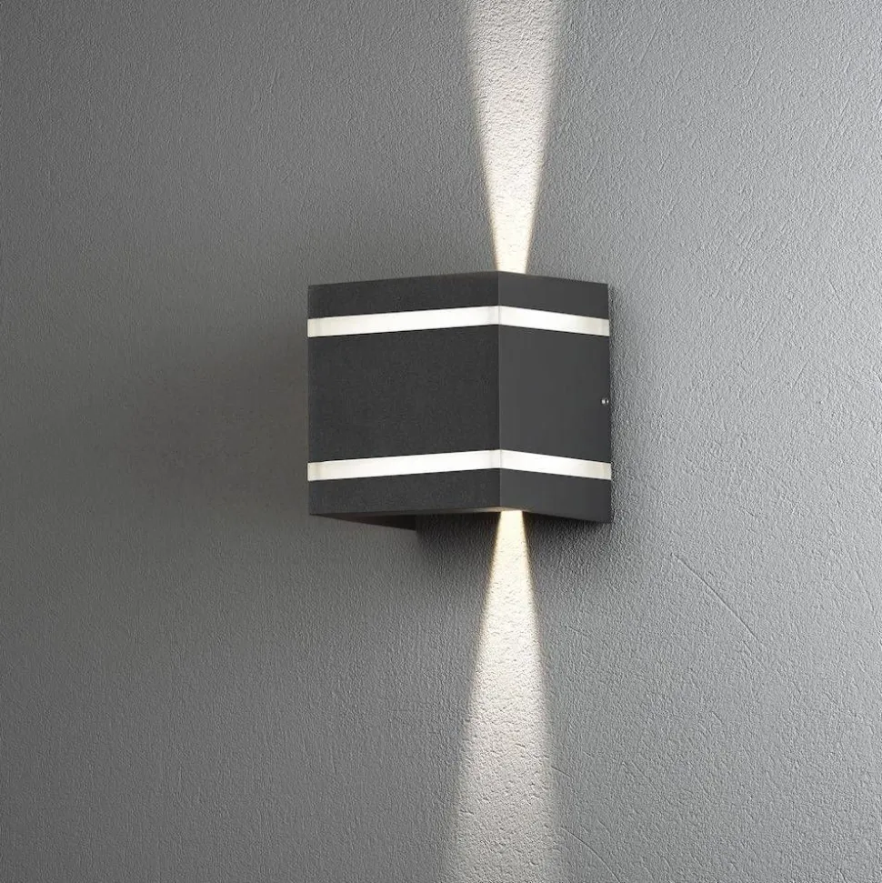 Seinävalaisin Konstsmide Cremona 7870-370 antrasiitti LED 2x3W