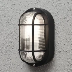 Seinävalaisin Konstsmide Elmas 7650-750 120x105x200 mm ovaali musta