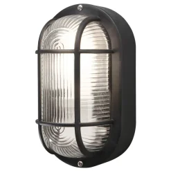 Seinävalaisin Konstsmide Elmas 7650-750 120x105x200 mm ovaali musta