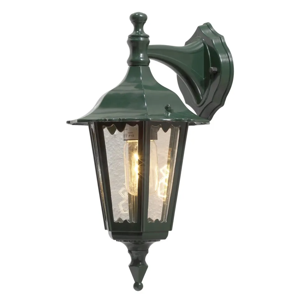 Seinävalaisin Konstsmide Firenze 7231-600 220x240x390 mm alasuunta pieni vihreä