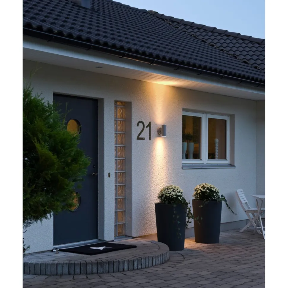 Seinävalaisin Konstsmide Modena Max 7656-300 75x130x195 mm ylös/alas harmaa