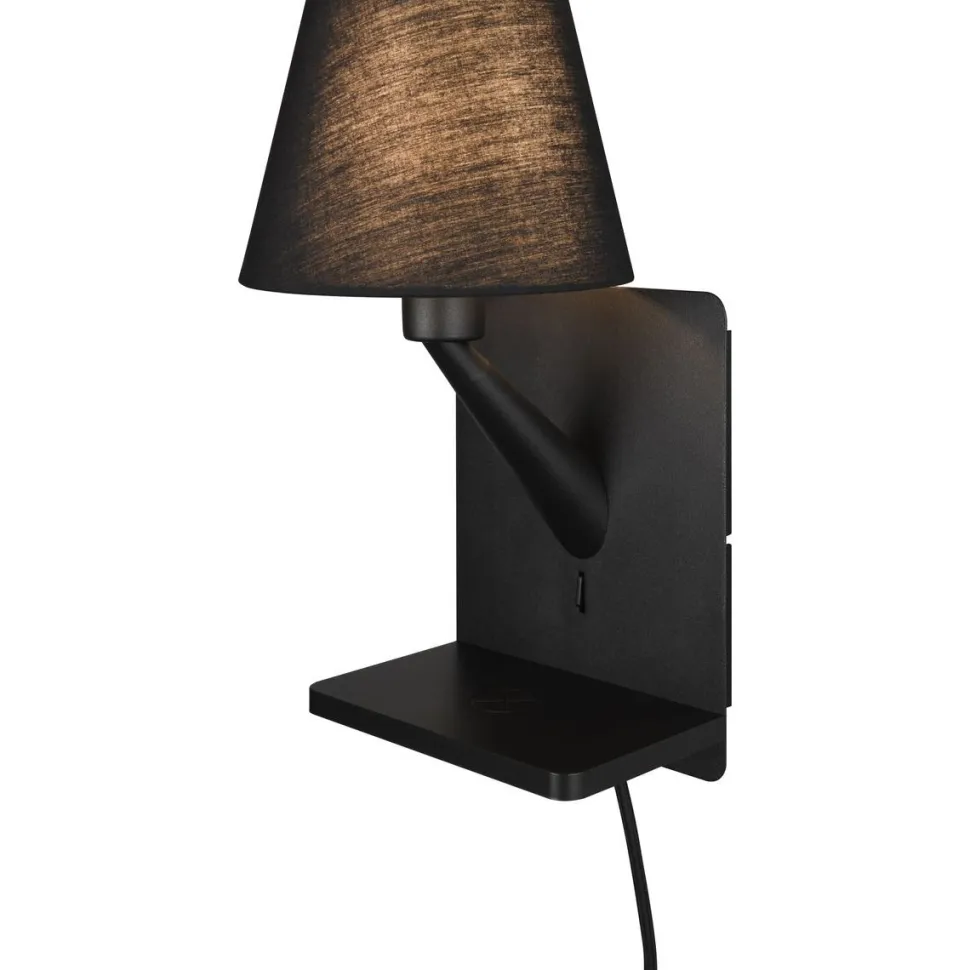 Seinävalaisin latausasemalla Trio Comfort E14 valkoinen