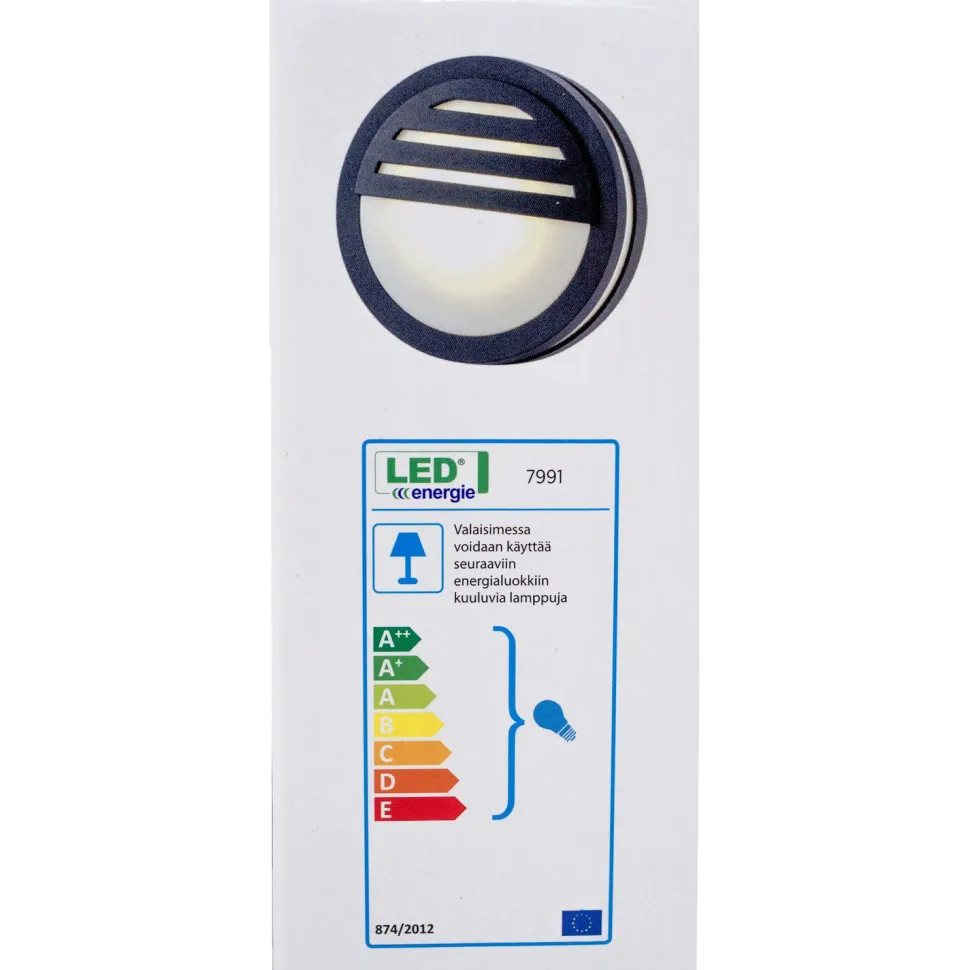 Seinävalaisin LED Energie Ø141x56mm ritilä GX53 max. 9W musta