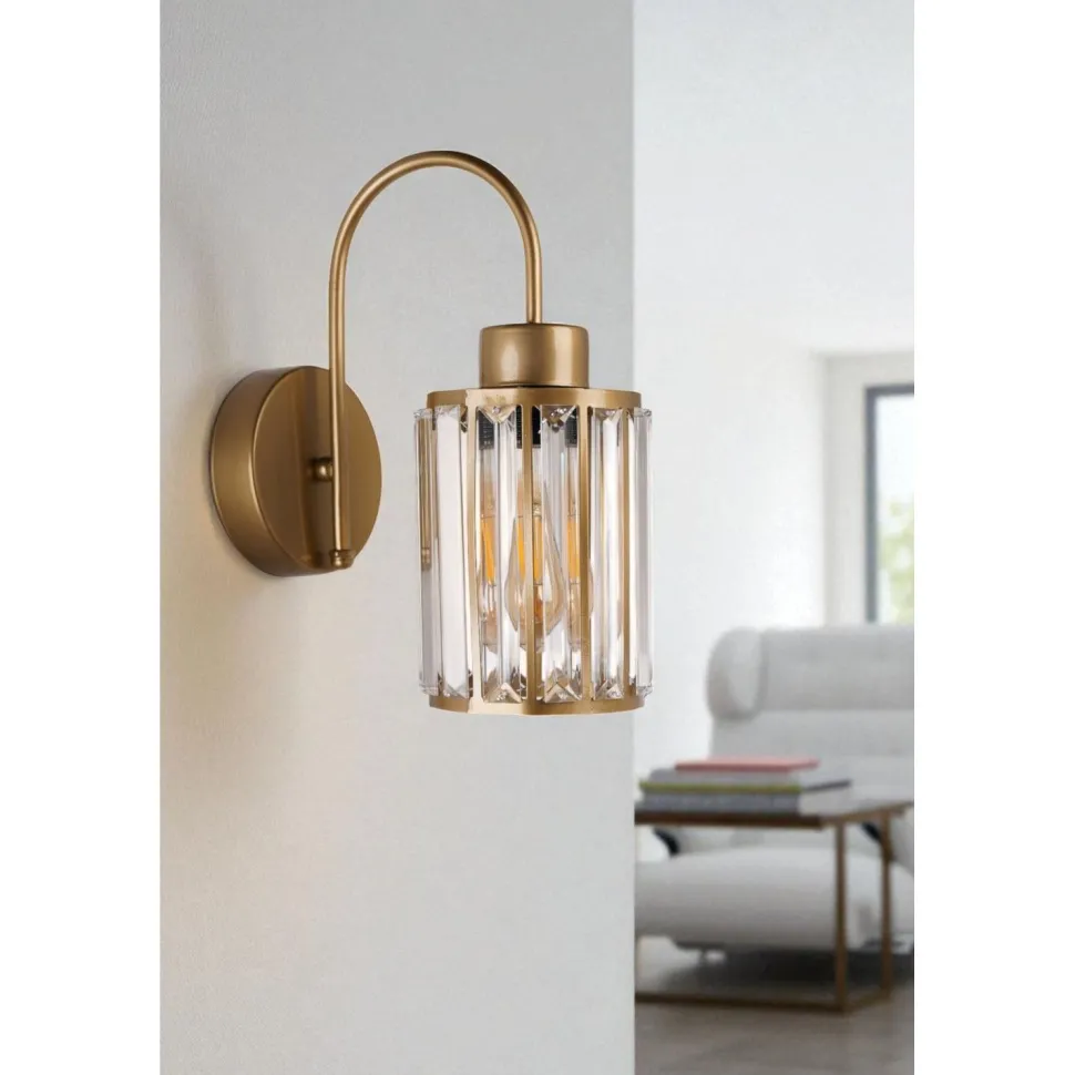 Seinävalaisin Linento Lighting 9041-1A, ø12cm, E27, max. 40W, IP20, kulta
