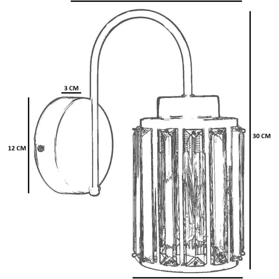 Seinävalaisin Linento Lighting 9041-1A, ø12cm, E27, max. 40W, IP20, kulta