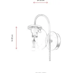 Seinävalaisin Linento Lighting AP-4331-1BSY, Ø20cm, musta/antiikki