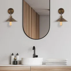 Seinävalaisin Linento Lighting Berceste, messinki, Ø24cm