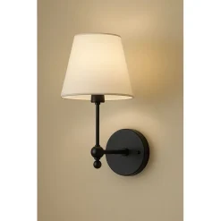 Seinävalaisin Linento Lighting BRZ-540062, ø10-15cm, E27, max. 40W, IP20, musta/valkoinen