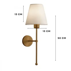 Seinävalaisin Linento Lighting 241968, ø13cm, E27, max. 40W, IP20, kerma/kulta