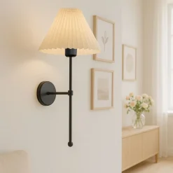 Seinävalaisin Linento Lighting 241988, ø22cm, E27, max. 40W, IP20, kerma/musta