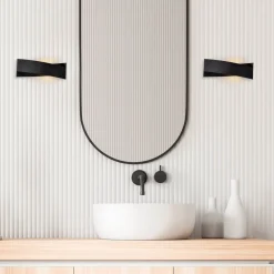 Seinävalaisin Linento Lighting 7156, ø10cm, IP20, G9, max. 8W, musta