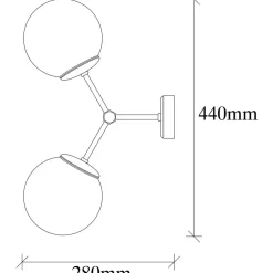 Seinävalaisin Linento Lighting Damar 2-osainen kulta