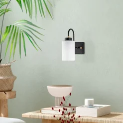 Seinävalaisin Linento Lighting Duzsuz 13141, 24cm, musta/valkoinen