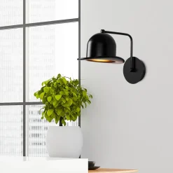 Seinävalaisin Linento Lighting Fötr Sivani, Ø19cm, E27, musta