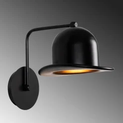 Seinävalaisin Linento Lighting Fötr Sivani, Ø19cm, E27, musta