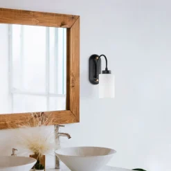 Seinävalaisin Linento Lighting Hemikilo 13161, 28cm, musta/valkoinen