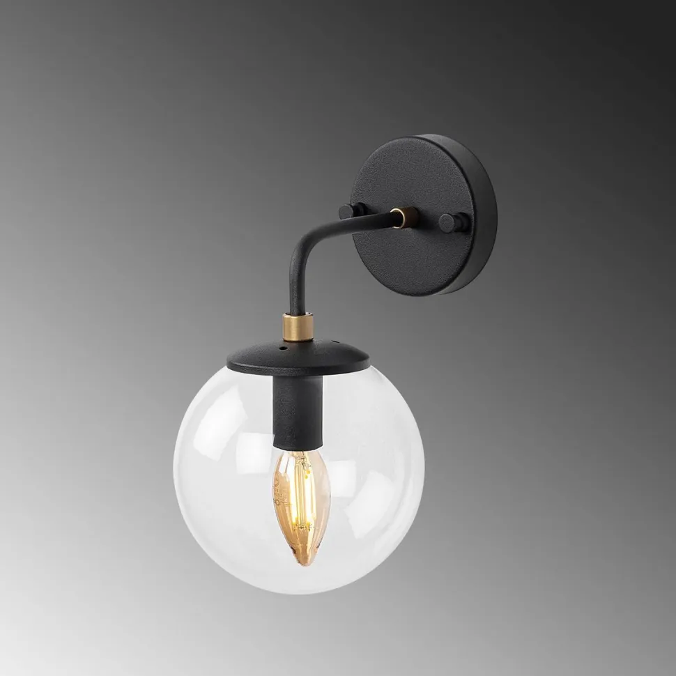 Seinävalaisin Linento Lighting Horn 12218, Ø15cm, musta