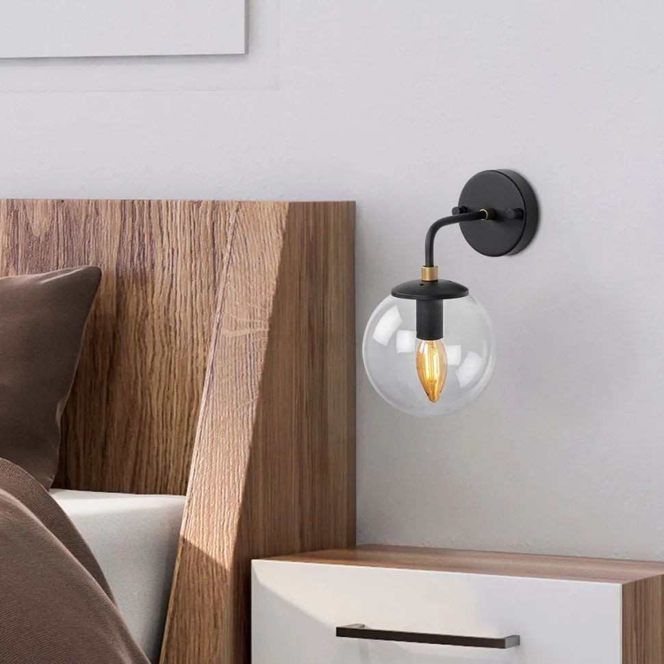 Seinävalaisin Linento Lighting Horn 12218, Ø15cm, musta