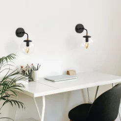 Seinävalaisin Linento Lighting Horn 12218, Ø15cm, musta