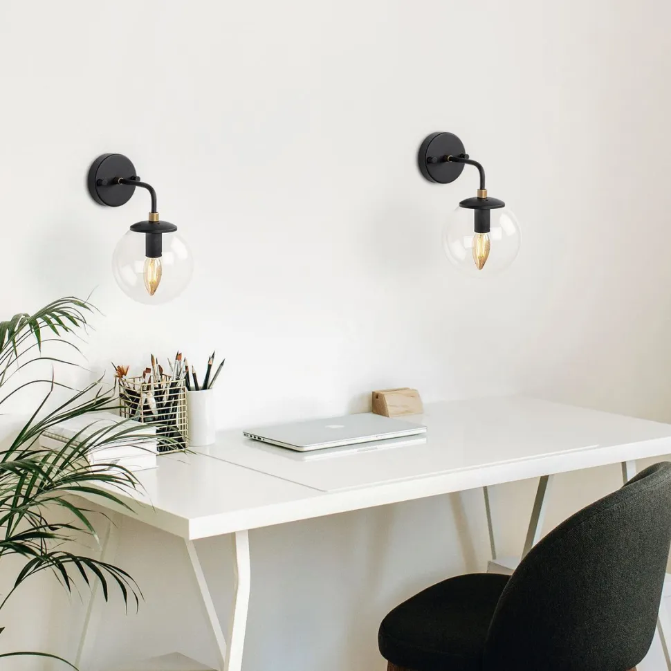 Seinävalaisin Linento Lighting Horn 12218, Ø15cm, musta