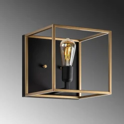 Seinävalaisin Linento Lighting Kafes 13751, E27, max. 40W, IP20, kulta/musta