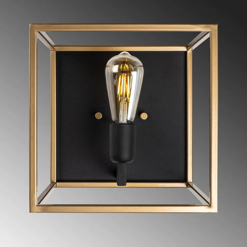 Seinävalaisin Linento Lighting Kafes 13751, E27, max. 40W, IP20, kulta/musta