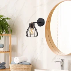 Seinävalaisin Linento Lighting Kemah musta/kupari