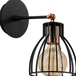 Seinävalaisin Linento Lighting Kemah musta/kupari