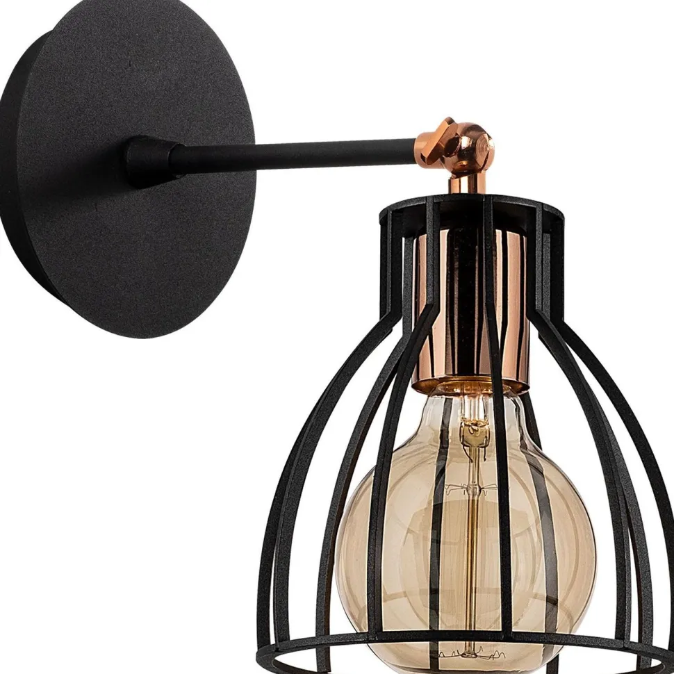 Seinävalaisin Linento Lighting Kemah musta/kupari