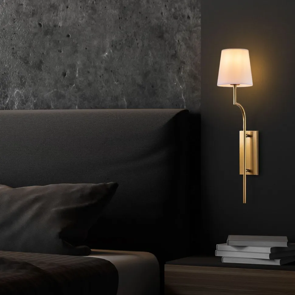 Seinävalaisin Linento Lighting Lumora, E27, kulta/valkoinen