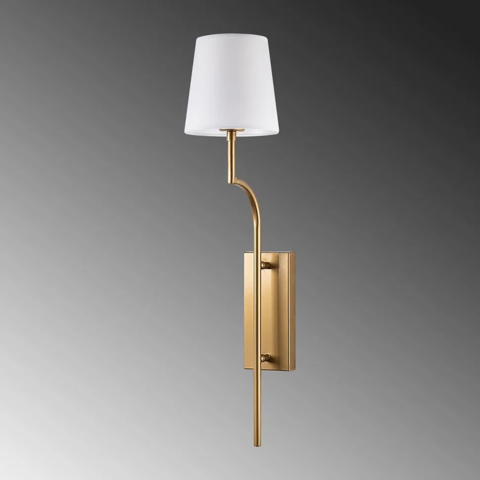 Seinävalaisin Linento Lighting Lumora, E27, kulta/valkoinen
