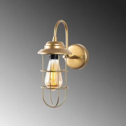 Seinävalaisin Linento Lighting Mahoni 13206, 32cm, kulta