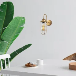 Seinävalaisin Linento Lighting Mahoni 13206, 32cm, kulta