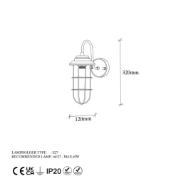 Seinävalaisin Linento Lighting Mahoni 13206, 32cm, kulta