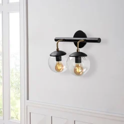 Seinävalaisin Linento Lighting Merri 2-osainen musta