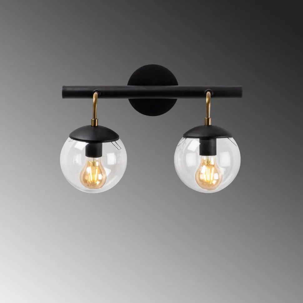 Seinävalaisin Linento Lighting Merri 2-osainen musta