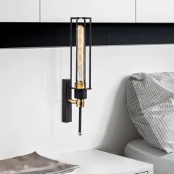 Seinävalaisin Linento Lighting Minot musta/kulta