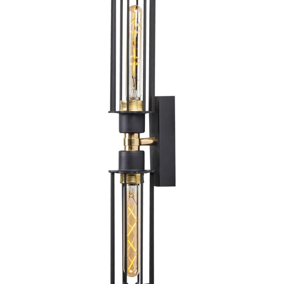 Seinävalaisin Linento Lighting Minot 2-osainen musta/kulta
