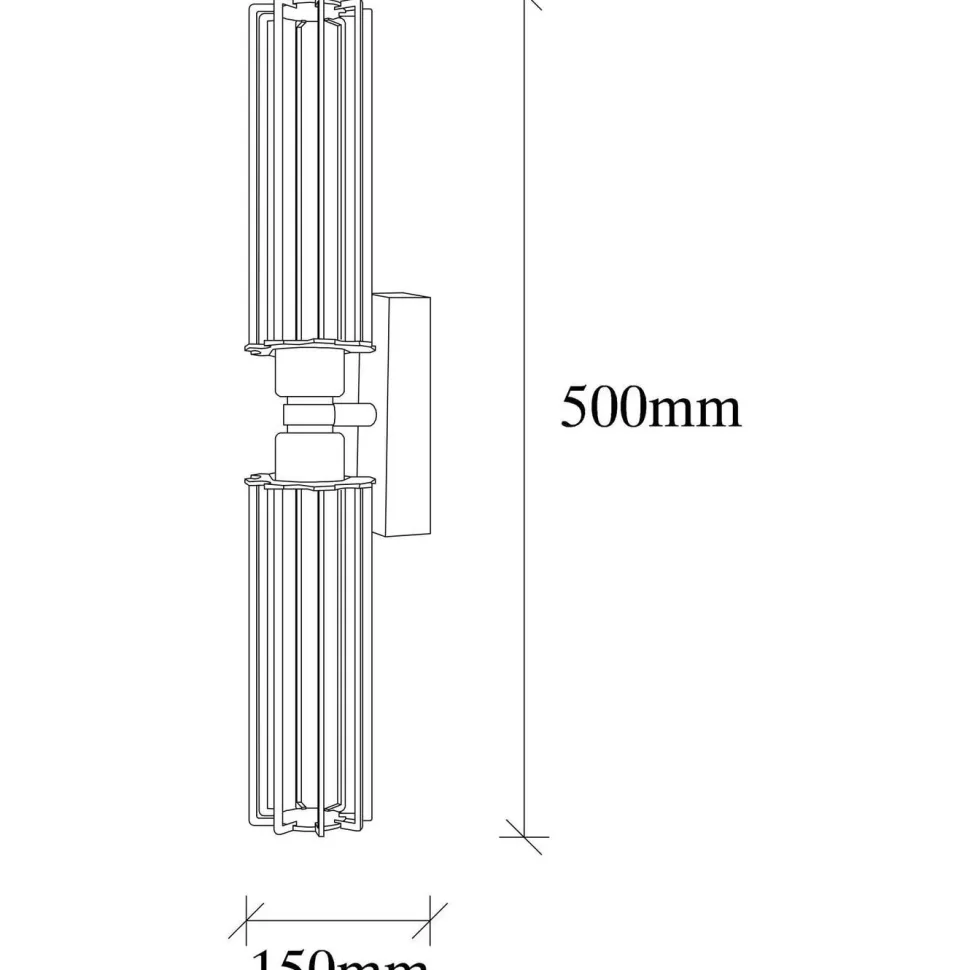 Seinävalaisin Linento Lighting Minot 2-osainen musta/kulta