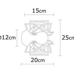 Seinävalaisin Linento Lighting Nemrut, Ø25cm, E27, musta