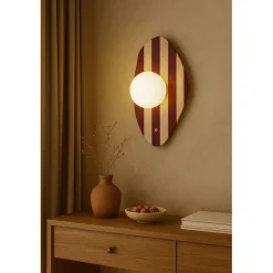 Seinävalaisin Linento Lighting Push beige/valkoinen/punainen
