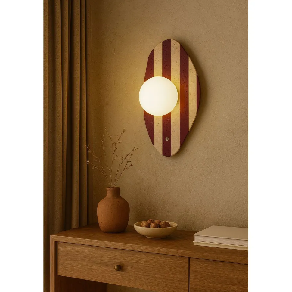 Seinävalaisin Linento Lighting Push beige/valkoinen/punainen