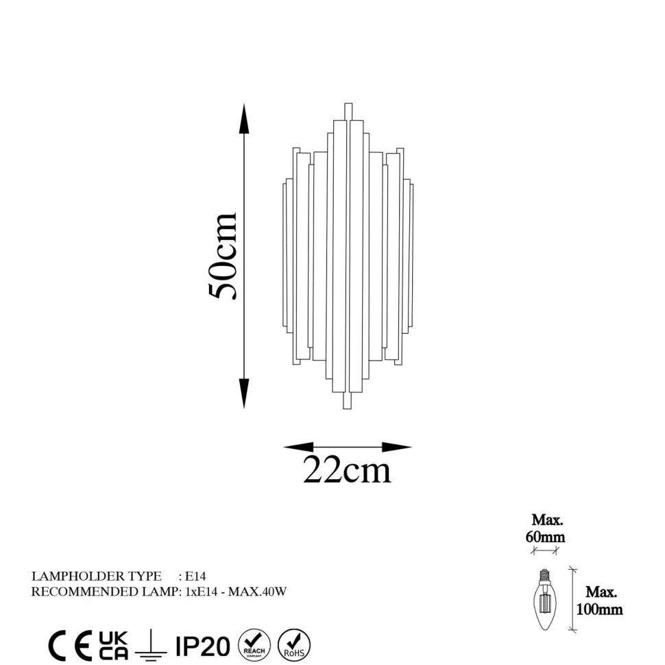 Seinävalaisin Linento Lighting Reis, kulta