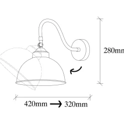 Seinävalaisin Linento Lighting Saglam 3742. 28cm, musta