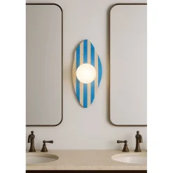 Seinävalaisin Linento Lighting Simple beige/valkoinen/sininen